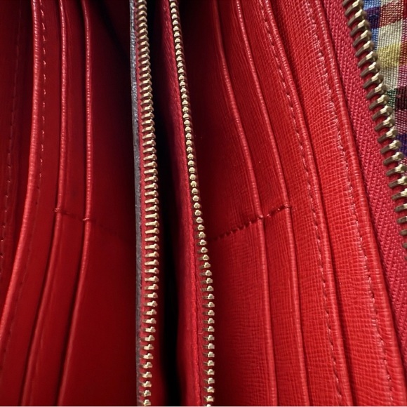 Dooney & Bourke Saffiano Leather Zip Clutch Red Wallet - Picture 3 of 16